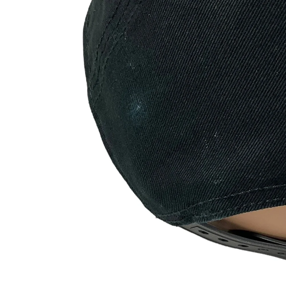 Nirvana Black Baseball Hat Embroidered Yellow Smile Face Logo Adjustable Cap